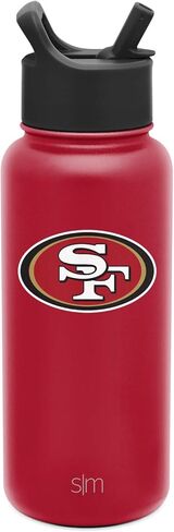 زجاجة مياه بسيطة وحديثة مرخصة رسميًا من الدوري الوطني لكرة القدم الأمريكية مع غطاء من القش معزول من الفولاذ المقاوم للصدأ هدية ترمس | مجموعة القمة | 32 أوقية in Kuwait