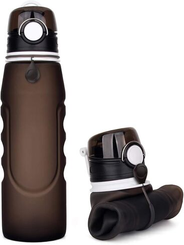 Valourgo 35 oz Collapsible Water Bottle, Large bpa Free Travel Water Bottle Reusable Water Bottle(Black) in Saudi Arabia