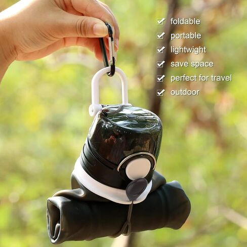 Valourgo 35 oz Collapsible Water Bottle, Large bpa Free Travel Water Bottle Reusable Water Bottle(Black) in Saudi Arabia