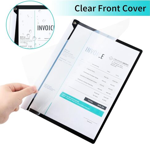 5PCS Clear Report Covers with Swing Clip, Professional Clear Front Presentation Folders Resume Folder, 30 Sheets Capacity A4 Size File Document Organizer, No Punch Needed (Black) in Kuwait