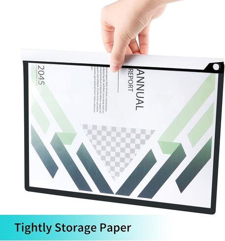 5PCS Clear Report Covers with Swing Clip, Professional Clear Front Presentation Folders Resume Folder, 30 Sheets Capacity A4 Size File Document Organizer, No Punch Needed (Black) in Kuwait