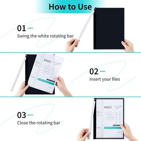 5PCS Clear Report Covers with Swing Clip, Professional Clear Front Presentation Folders Resume Folder, 30 Sheets Capacity A4 Size File Document Organizer, No Punch Needed (Black) in Kuwait