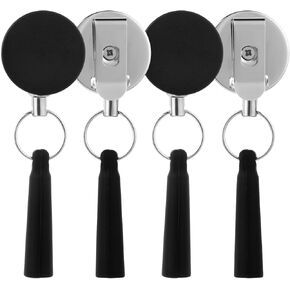 4Pcs Heavy Duty Retractable Pull Pen Pencil Holder Ideal Grip for Markers and Carpenter Elastic Silicone Holder Metal Pens Clip Universal Pen Lanyard for Carpenter Nurse Waitress Construction Worker in Kuwait