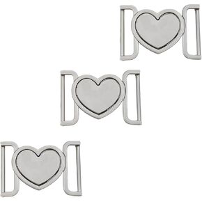 3 PCS HEART- BOYCLER المعادن على شكل ألبوس الزنك سبيكة الحزام على شكل قلب أبازيلي الشوكة المعادن القلبية- ملحم تبديل ملحم للملابس والأحزمة والمعاطف النسائية in Kuwait