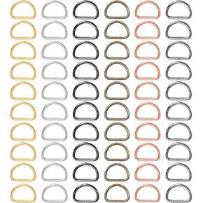 JIEYAO 60 Pcs Metal D Rings, Semi Circular D Rings Multi-Purpose Mixed Color D-Rings for Dog Collars Hardware Bags Sewing Craft DIY Accessories (Assorted Color 3/4 Inch) in Saudi Arabia