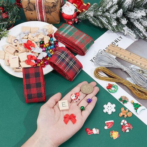 Benecreat 340pcs Christmas Ornaments Kit ، أشكال صغيرة متنوعة (رقاقات الثلج/الأشجار/الأجراس) in Saudi Arabia
