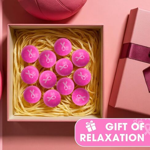 Soulchen 12 Pcs Breast Cancer Awareness Volleyball Stress Balls Pink Out Ribbon Foam Balls Sensory Fidget Toys Volleyball Party Favors Appreciation Gifts for Women Pink Out Game Event Sports Team in Saudi Arabia