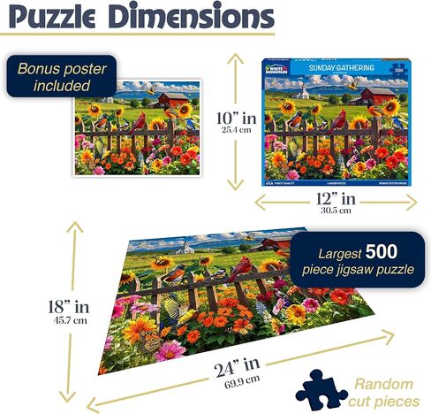 White Mountain Sunday Gathering 500 Piece Spring Puzzles Scenic Country Landscape Puzzle for Adults and Families in Saudi Arabia