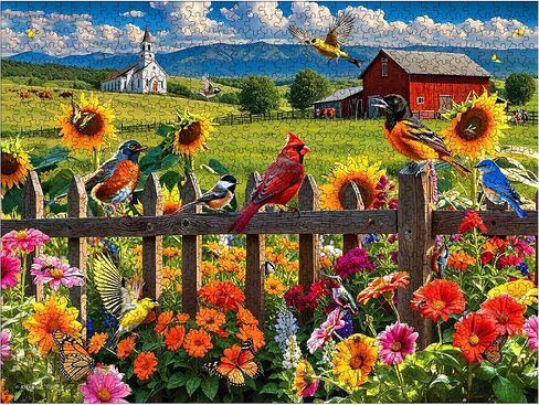 White Mountain Sunday Gathering 500 Piece Spring Puzzles Scenic Country Landscape Puzzle for Adults and Families in Saudi Arabia