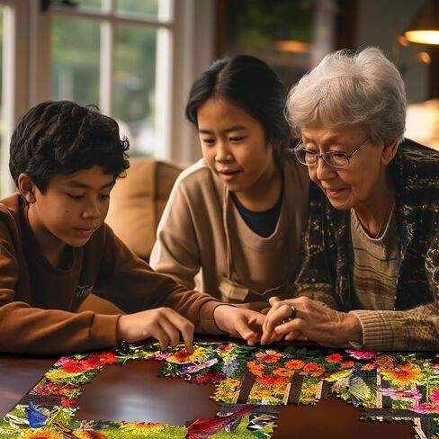 White Mountain Sunday Gathering 500 Piece Spring Puzzles Scenic Country Landscape Puzzle for Adults and Families in Saudi Arabia