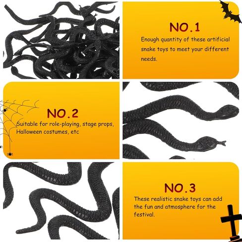 Cabilock Fake Snake 100pieces Rubber Realistic Snake Small Lifelike 3.37in Models Prank Prop for Halloween, April Fool’s Day Party Decoration in Kuwait