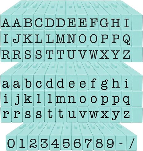 Pegz Clickable - Connectable Alphabet Stamps American Typewriter Font Uppercase, Lowercase & Numbers Medium Size 90 Pc with Organizer in Saudi Arabia