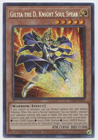 يو جي- أوه! Giltia the D. Knight Soul Spear - LDS3 -EN137 - Secret Rare - 1st Edition in Saudi Arabia