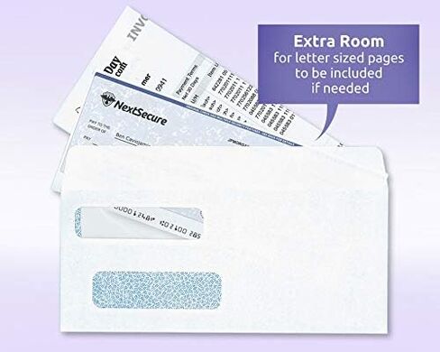 NextDayLabels - Pack of 100# 8 Envelopes, Size fits QuickBooks Printed Checks, Double Window Security Check Envelope, Flip and Seal, Measures 3-5/8 inch x 8-11/16 inches in Kuwait