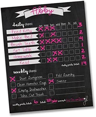Magnetic Chore Chart for Kids, Teens & Adults – Dry Erase Reward & Routine Board with Chalkboard Design, 11x14, Includes 2 Liquid Chalk Markers (Blue & Red) in Saudi Arabia