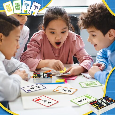 3 Pcs Math Game Flash Cards Fraction Game Math Manipulatives Fraction War Flashcards Equivalency Cards Compare Simplify Match Number for Homeschool Classroom Supplies 2nd to 6th Grade in Saudi Arabia