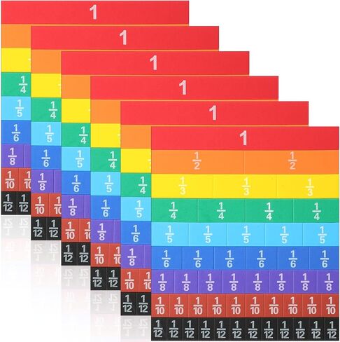 24 مجموعة من البلاط الكسر قوس قزح لتلاعب الكسر بالرياضيات Montessori Math Material in Saudi Arabia