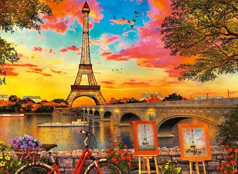 Ravensburger - Evening in Paris - 500 Piece Jigsaw Puzzle - Stunning, Vivid Imagery of Paris at Dusk - Bold Colors - Inspiring Scene - Ideal Gift - Frameable Art - Screen-Free Fun - Puzzles for Adults in Saudi Arabia