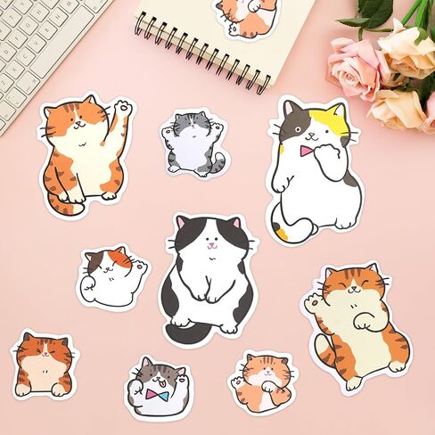 Cute Kitten Cat Shaped Sticky Notes Set - 6 Kawaii Animal Memo Note Pads with Cartoon Cats Design - 360 Sheets Themed Stationery Notepad for School, Office Supplies, Gifts for Cat Lovers in Saudi Arabia