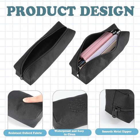 30 Pcs Small Black Pencil Case Portable Pencil Pouch Student Marker Pen Bag Office Stationery Organizer Capacity Pen Case Back to School Supplies in Saudi Arabia