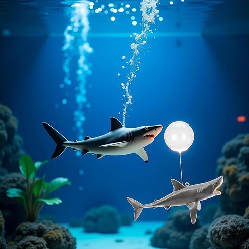 1 Pc Floating Shark Ornament - Adjustable Aquarium Shark Animal Decor | Aquarium Floating Shark Thematic Ornaments Suitable for Aquarium All Kinds of Fish Tank and Home, Shark Pool Décor Ornaments in Saudi Arabia