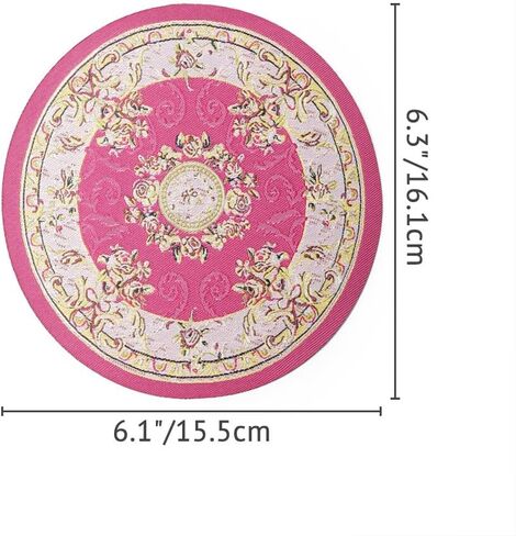 Odoria 1/12 السجاد الجولة المصغرة وملحقات الديكور دمية السجاد ، Rose Red in Saudi Arabia