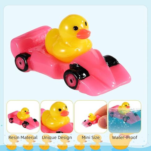 30PCS RACING RESIN RESIN DUCH ، Tiny Small Drag Racing Resing Ducks Dollhouse Miniature Little Little for Car تحت عنوان DIC DIY Micro Garden Landscape Bonsai (Blue) in Saudi Arabia