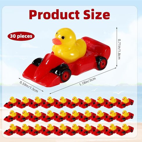 30PCS RACING RESIN RESIN DUCH ، Tiny Small Drag Racing Resing Ducks Dollhouse Miniature Little Little for Car تحت عنوان DIC DIY Micro Garden Landscape Bonsai (Blue) in Kuwait