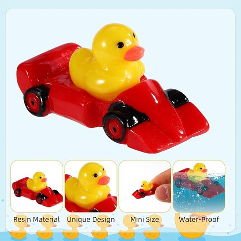 30PCS RACING RESIN RESIN DUCH ، Tiny Small Drag Racing Resing Ducks Dollhouse Miniature Little Little for Car تحت عنوان DIC DIY Micro Garden Landscape Bonsai (Blue) in Kuwait