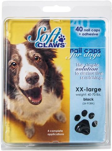 40 Count Soft Claws Nail Caps for Dogs, XX-Large, Black in Saudi Arabia