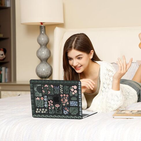 MOSISO Compatible with MacBook Air 13 inch Case 2025 2024 2023 2022 M4 A3240 M3 A3113 M2 A2681, Mixed Floral Plastic Hard Shell&Keyboard Cover&Screen Protector for MacBook Air 13.6 inch Case, Black in Saudi Arabia