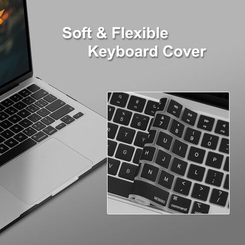 MOSISO Compatible with MacBook Air 13 inch Case 2025 2024 2023 2022 M4 A3240 M3 A3113 M2 A2681, Mixed Floral Plastic Hard Shell&Keyboard Cover&Screen Protector for MacBook Air 13.6 inch Case, Black in Saudi Arabia