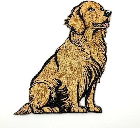 4" Golden Retriever Labrador Dog Iron On Patch - Embroidered Dogs Applique Appliques Iron On Sew On Patches for Holes, Clothing, Jeans, Hat, Backpacks, Clothes in Saudi Arabia