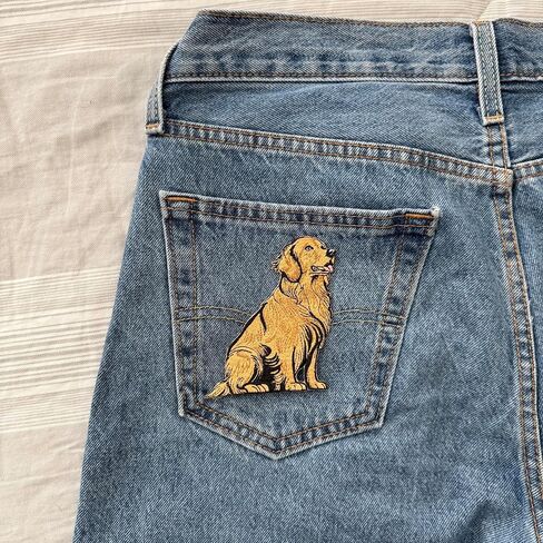 4" Golden Retriever Labrador Dog Iron On Patch - Embroidered Dogs Applique Appliques Iron On Sew On Patches for Holes, Clothing, Jeans, Hat, Backpacks, Clothes in Saudi Arabia