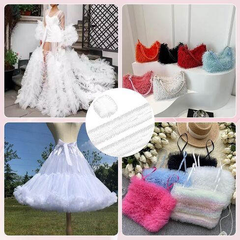 GORGECRAFT 3 Yards 13cm Wide Embroidery Ruffle Organza Edge Trim Ribbon Pleated Lace Trim Accessories Gathered Tulle Fabric Applique Edging Trimmings for Sewing Bridal Dress Costume Decoration Black in Saudi Arabia