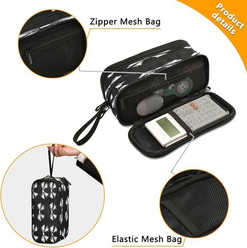 Caikeny Pencil Case Black White Bow Pen Bag Large Capacity Pencil Box Pen Pouch with Zipper Cosmetic Organizer for Kids Teens Adults in Saudi Arabia