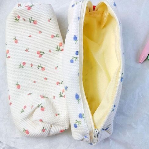 Pink Floral Style Pencil Bag, Pen, Pencil and Marker Cases, Organizer, Cosmetic Makeup Storage Bag in Saudi Arabia