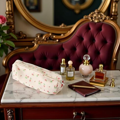 Pink Floral Style Pencil Bag, Pen, Pencil and Marker Cases, Organizer, Cosmetic Makeup Storage Bag in Saudi Arabia