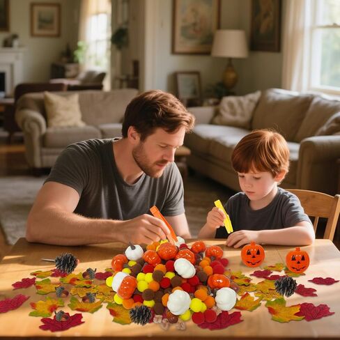 320 PCS Fall Fall Bin Fulers Decorations ، حشو بن الحسية ، أوعية اليقطين ، بومبوم ، أوراق القيقب ، السناجب ، القرع ، البلوط ، مخاريط الصنوبر لسقوط عيد الهالوين الخريف in Saudi Arabia