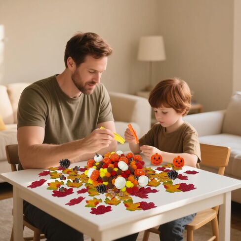 320 PCS Fall Fall Bin Fulers Decorations ، حشو بن الحسية ، أوعية اليقطين ، بومبوم ، أوراق القيقب ، السناجب ، القرع ، البلوط ، مخاريط الصنوبر لسقوط عيد الهالوين الخريف in Saudi Arabia