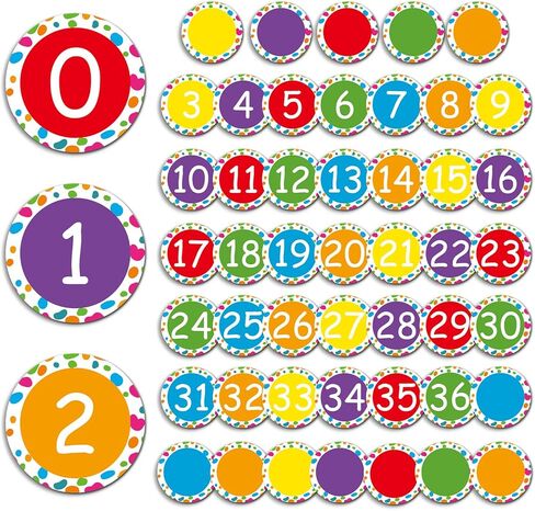 Whaline 50pcs رقم الباستيل لهجات مغناطيسية رقم 0-36 ملصقات المغناطيس مع لهجات تقويم قابلة للكتابة فارغة للعودة إلى المدرسة في الفصل الدراسي الأبيض تدريس دراسة الرياضيات الحساب in Saudi Arabia