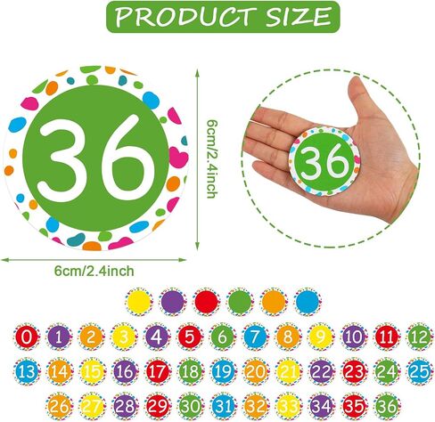 Whaline 50pcs رقم الباستيل لهجات مغناطيسية رقم 0-36 ملصقات المغناطيس مع لهجات تقويم قابلة للكتابة فارغة للعودة إلى المدرسة في الفصل الدراسي الأبيض تدريس دراسة الرياضيات الحساب in Saudi Arabia