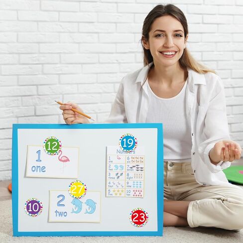 Whaline 50pcs رقم الباستيل لهجات مغناطيسية رقم 0-36 ملصقات المغناطيس مع لهجات تقويم قابلة للكتابة فارغة للعودة إلى المدرسة في الفصل الدراسي الأبيض تدريس دراسة الرياضيات الحساب in Saudi Arabia