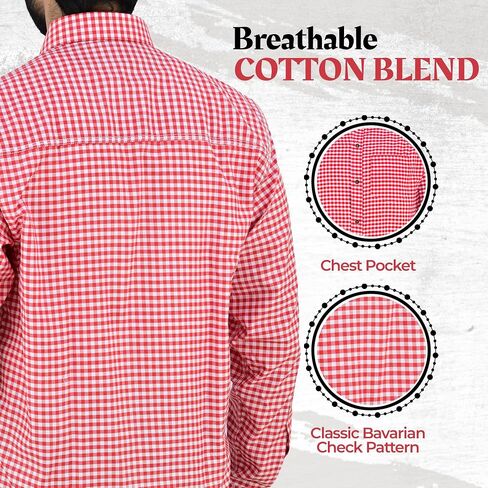 TRENDS Men’s Bavarian Oktoberfest Shirt – Traditional German Lace-Up Collar Pullover – Soft, Breathable Cotton Blend in Kuwait