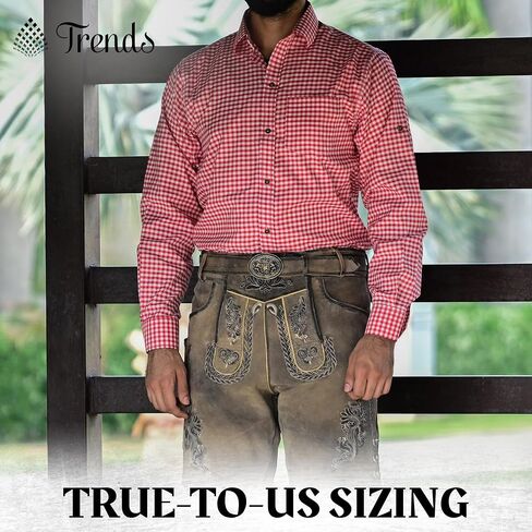 TRENDS Men’s Bavarian Oktoberfest Shirt – Traditional German Lace-Up Collar Pullover – Soft, Breathable Cotton Blend in Kuwait