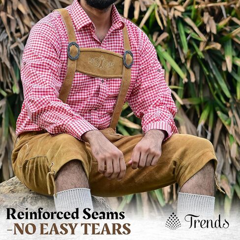 TRENDS Men’s Bavarian Oktoberfest Shirt – Traditional German Lace-Up Collar Pullover – Soft, Breathable Cotton Blend in Kuwait