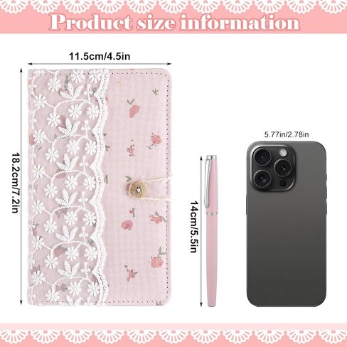 2 PCS Coequette Pink Lace Floral Noteboy Gift Set Book Book with Pen Coquette Stuff Precette Preppy Protable for Girls Women in Kuwait