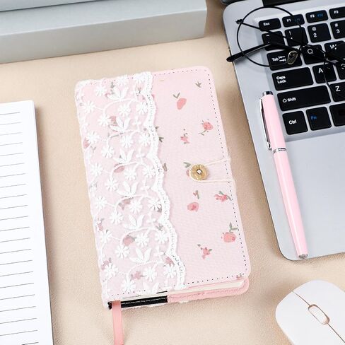 2 PCS Coequette Pink Lace Floral Noteboy Gift Set Book Book with Pen Coquette Stuff Precette Preppy Protable for Girls Women in Kuwait