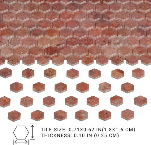 240 PCS ، Dollhouse Flooring ، 1:12 Scale Doll House Shexagonal Philes ، Miniature Floor ، LeMoSio! (التراكوتا) in Kuwait