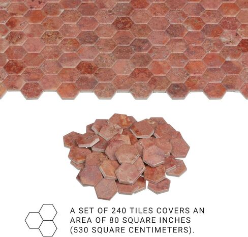 240 PCS ، Dollhouse Flooring ، 1:12 Scale Doll House Shexagonal Philes ، Miniature Floor ، LeMoSio! (التراكوتا) in Kuwait